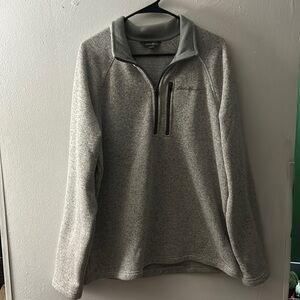 Lightly Used Knit Grey Eddie Bauer Quarter Zip Size L